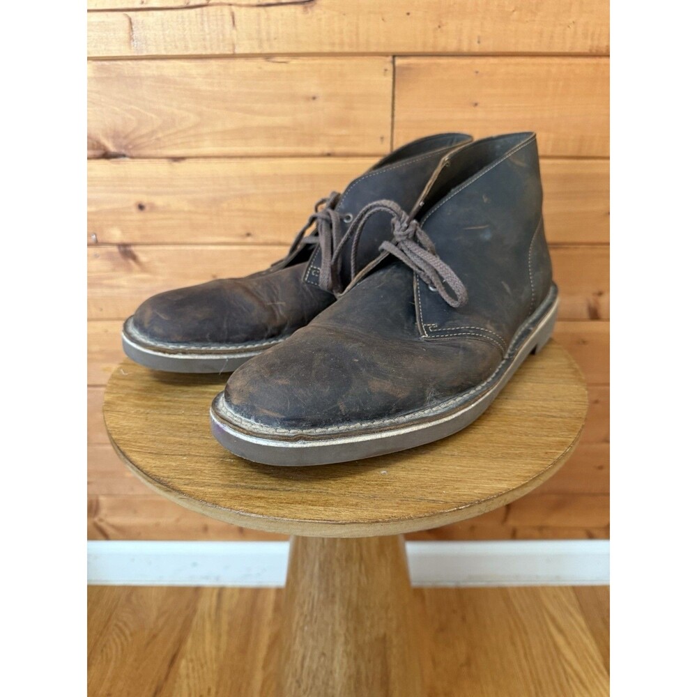 Clarks Leather Chukka Boots Men's US 12 15522 Brown Distressed